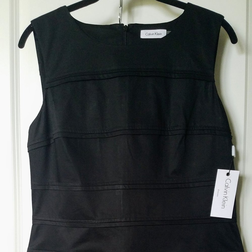 Calvin Klein Black Sleeveless Layered Dress